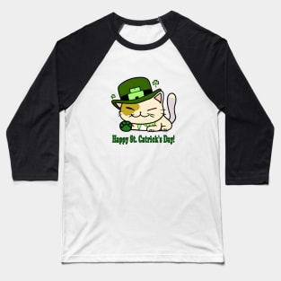 St. Catricks Day - Saint Patrick's Day - Cut Funny Cat - Kawaii Cat Baseball T-Shirt